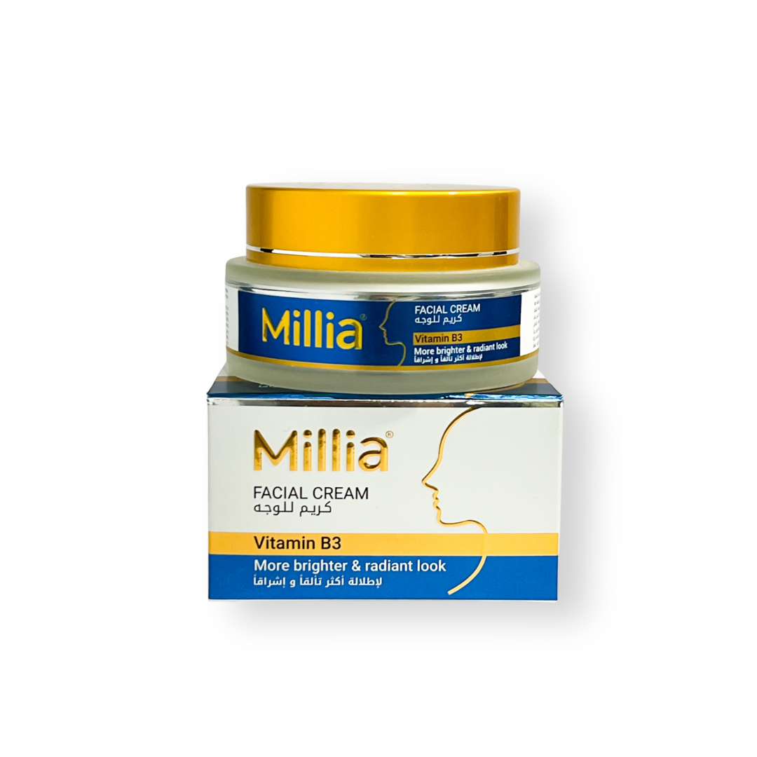 Millia Vitamin B3 Choose Between  Facial Cream (100 ml) or Facial Serum (40 ml) – Hydrating Niacinamide Cream / Serum for Even Skin Tone, Dark Spots & Radiant Glow