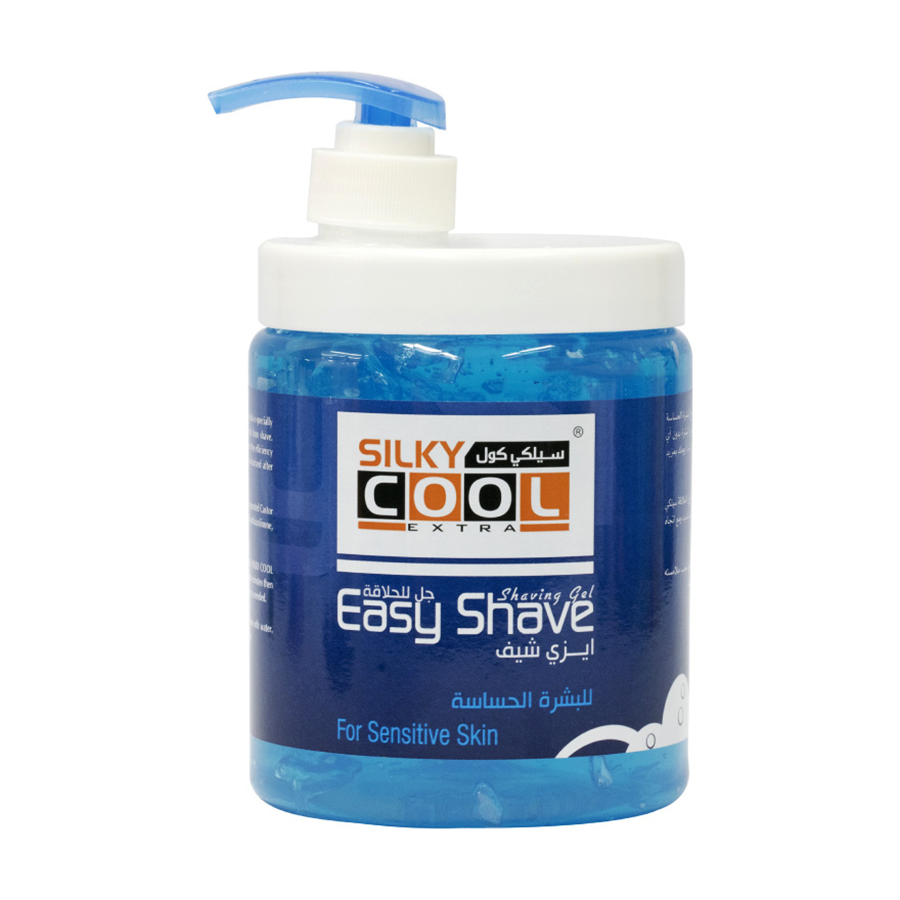 Silky Cool Easy Shave Gel for Normal & Sensitive Skin – Menthol Shaving Gel with Pump , Anti-Irritation, Razor Burn Protection – 500ml, 1000ml, 1500ml for Barbers & Men