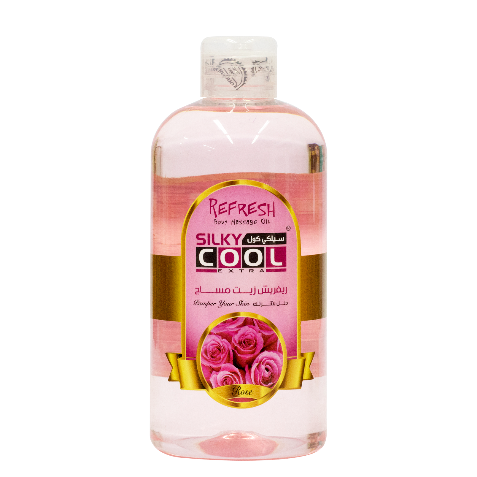Silky Cool Massage Oil 500ml –  Calming Rose Fragranc for Muscle Relaxation & Moisture
