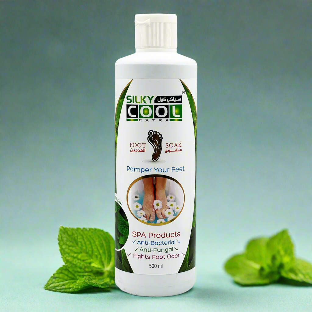 Silky Cool Menthol Foot Soak 500ml – Softens Calluses, Soothes Tired Feet & Refreshes Skin