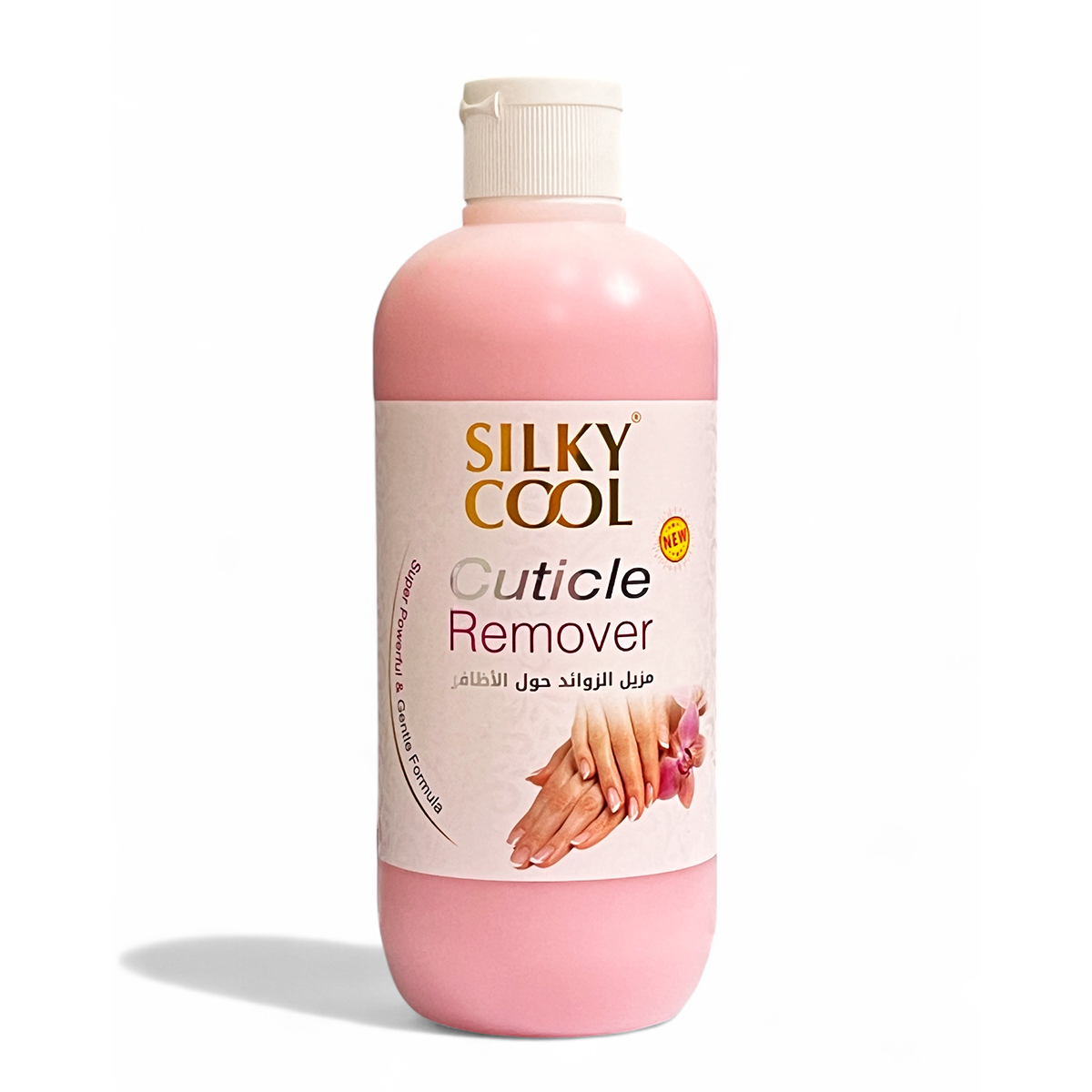 Silky Cool Cuticle Remover 500ml – Pink , Glycerine-Enriched Formula for Soft, Clean Nail Contours