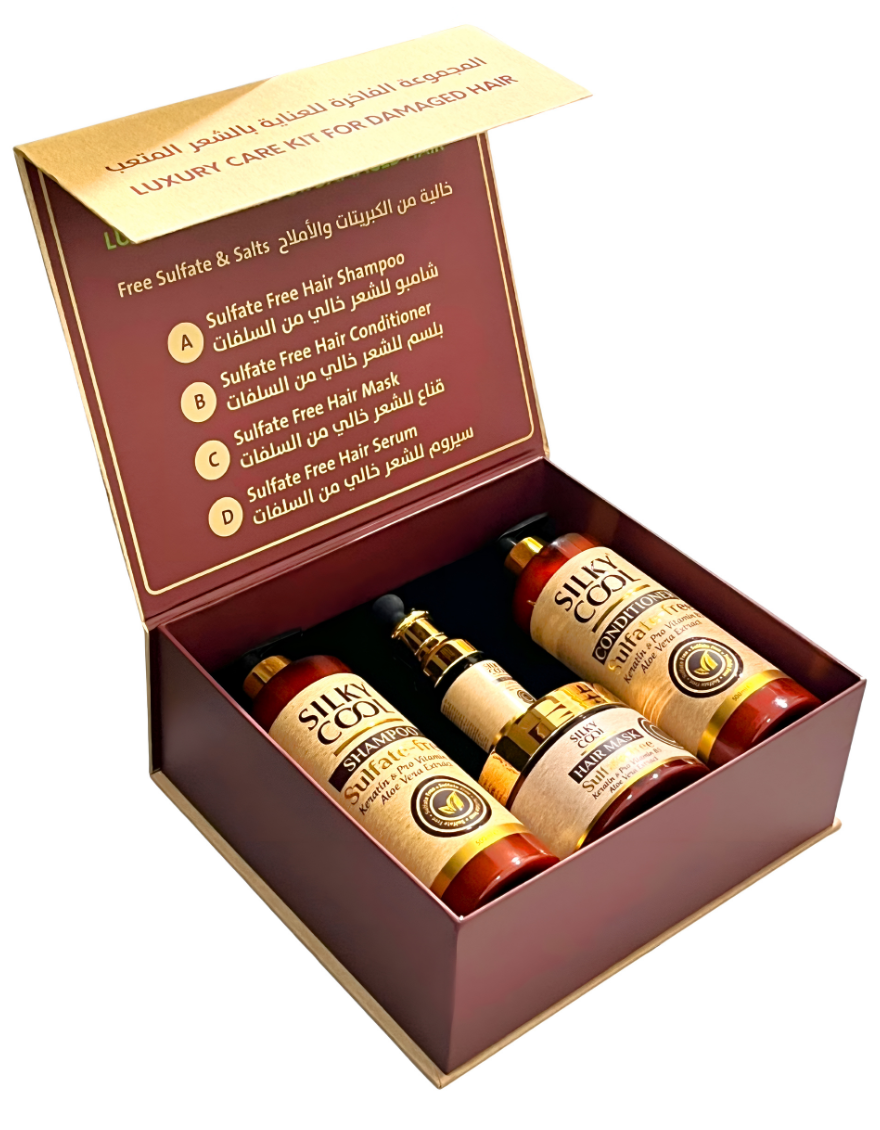 Silky Cool Sulfate-Free Hair Care Gift Pack: Shampoo, Conditioner, Serum, Mask in UAE