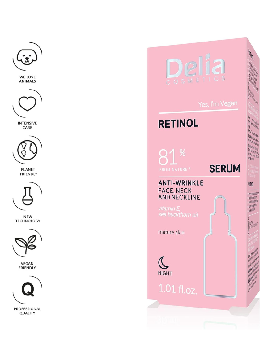 Delia Therapy Retinol Face Serum 30ml - Reveal Radiant Skin