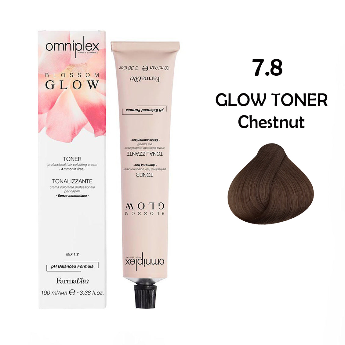 Omniplex blossom glow toner 100ml - Shade  7.8 (Chestnut)