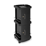 Pilot Trolley MA-3019C – Locking Salon Trolley with 6 Trays, Side Storage Bins & Rolling Cart for Hairdressers & Barbers