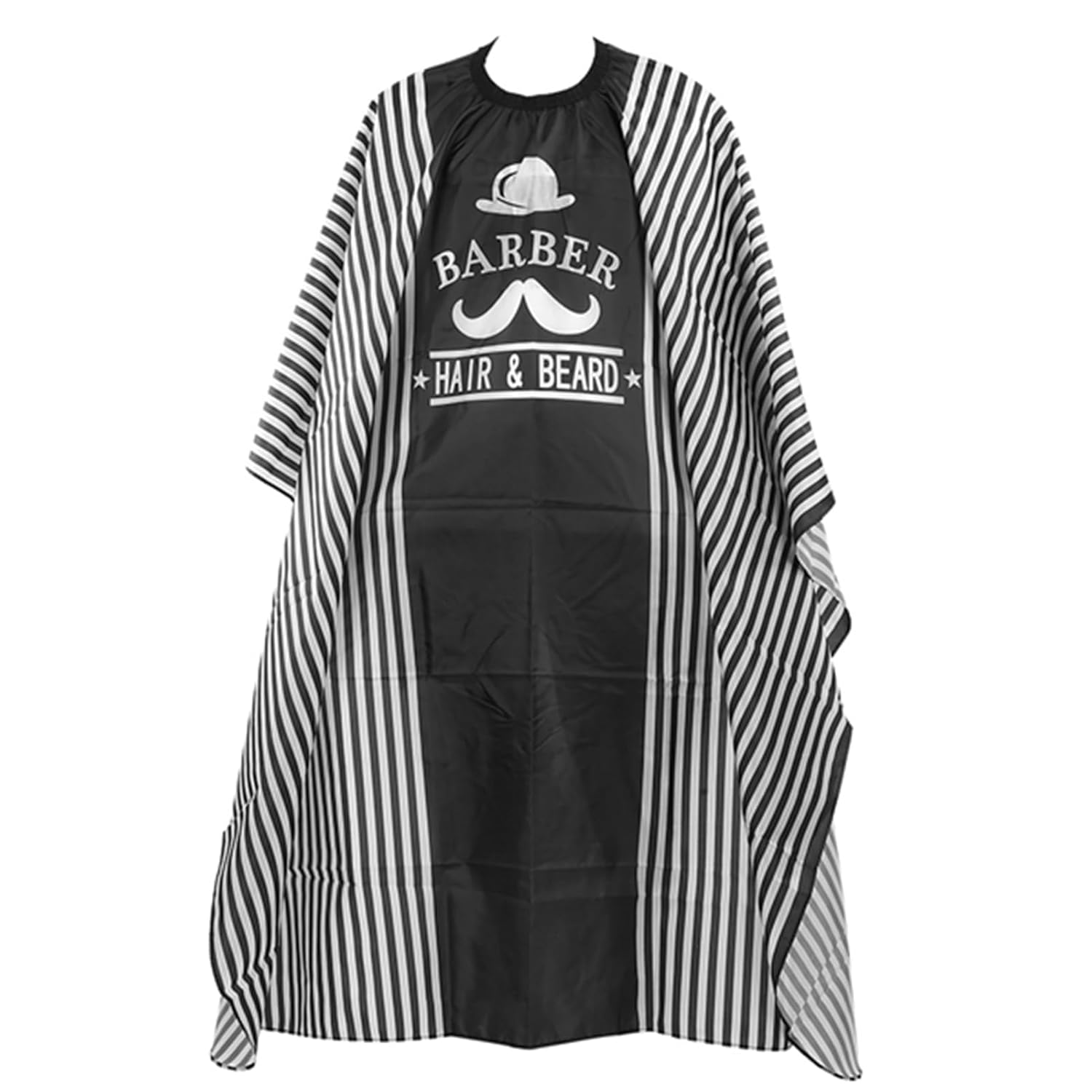 Hair Cutting Cape for Salon & Barber, Large Black and White Striped Professional Hairdressing Cape with Snap Closure ,Water-Resistant, Unisex – J-1093