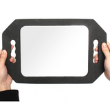 Hairdressing Foam Mirror with Double Handle - Black Handheld Lightweight Mirror