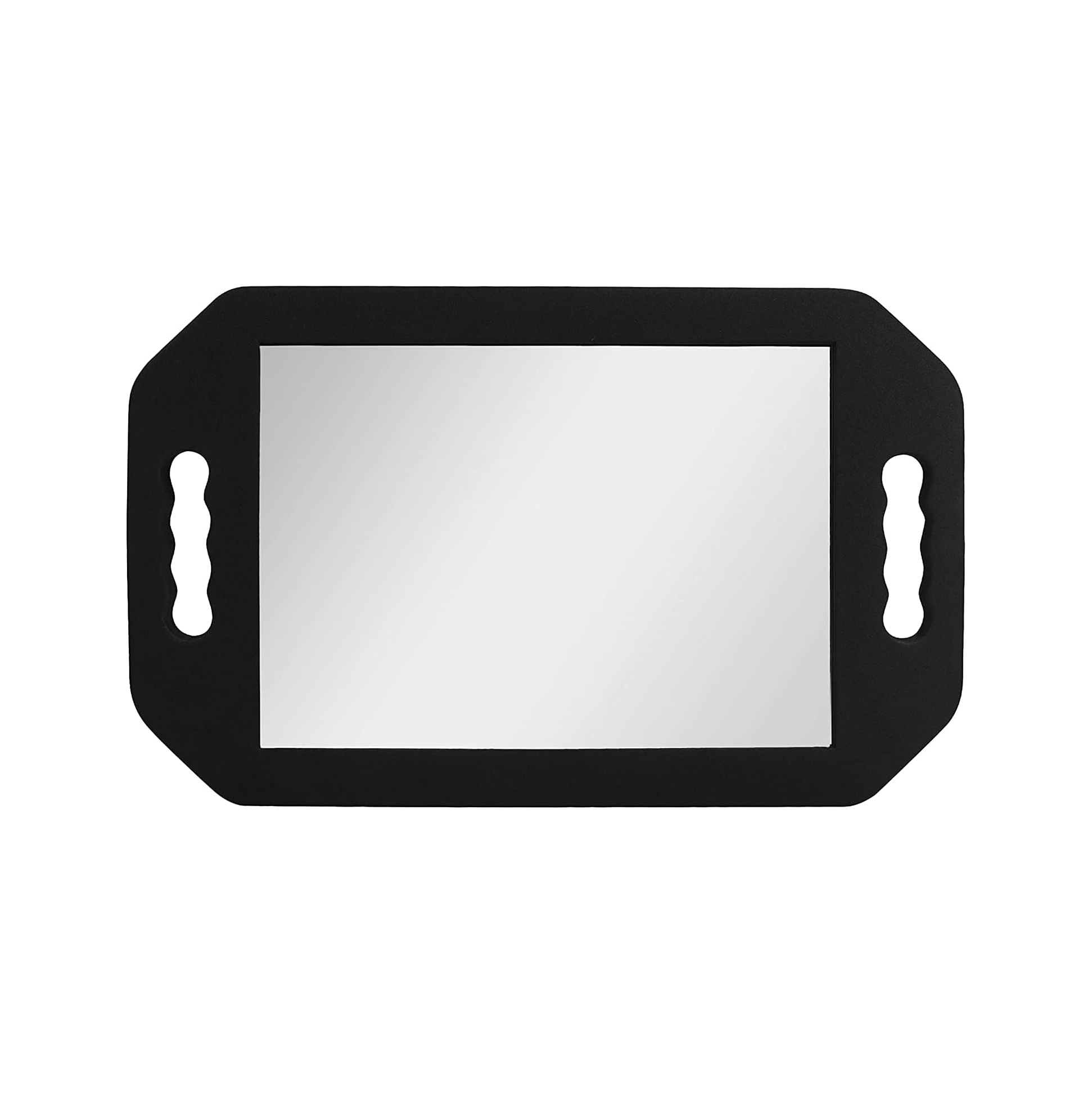 Hairdressing Foam Mirror with Double Handle - Black Handheld Lightweight Mirror