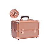 Small Makeup Bag/Case – T-28 Rose Gold/ Black Makeup Case | Lockable Aluminum Cosmetic Bag with Shoulder Strap (Small)