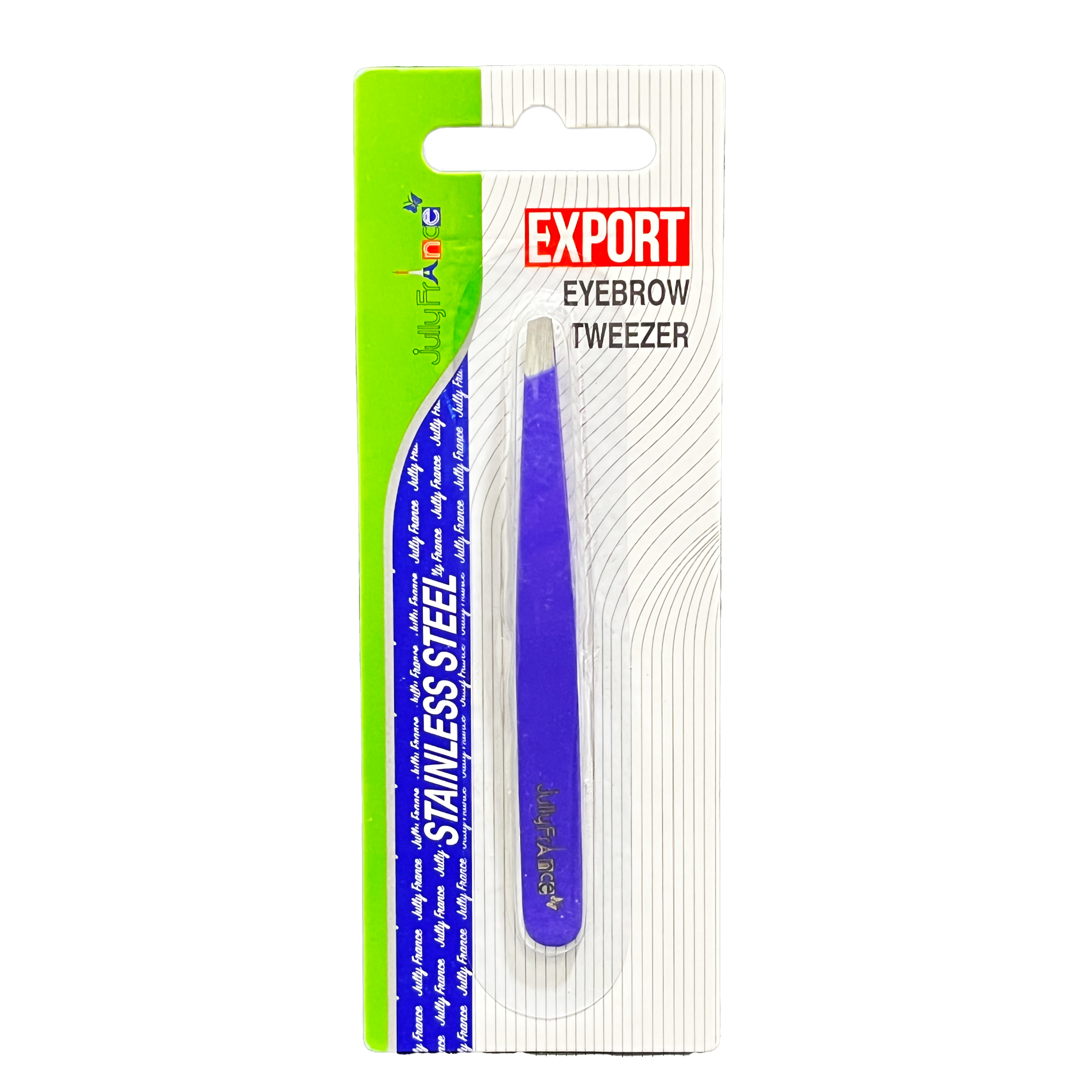 Jully France  Eyebrow Tweezer 9.5 cm Slant Tip - Precision Stainless Steel Grooming Tool for Eyebrow Shaping & Hair Removal (Available in Multiple Colors)