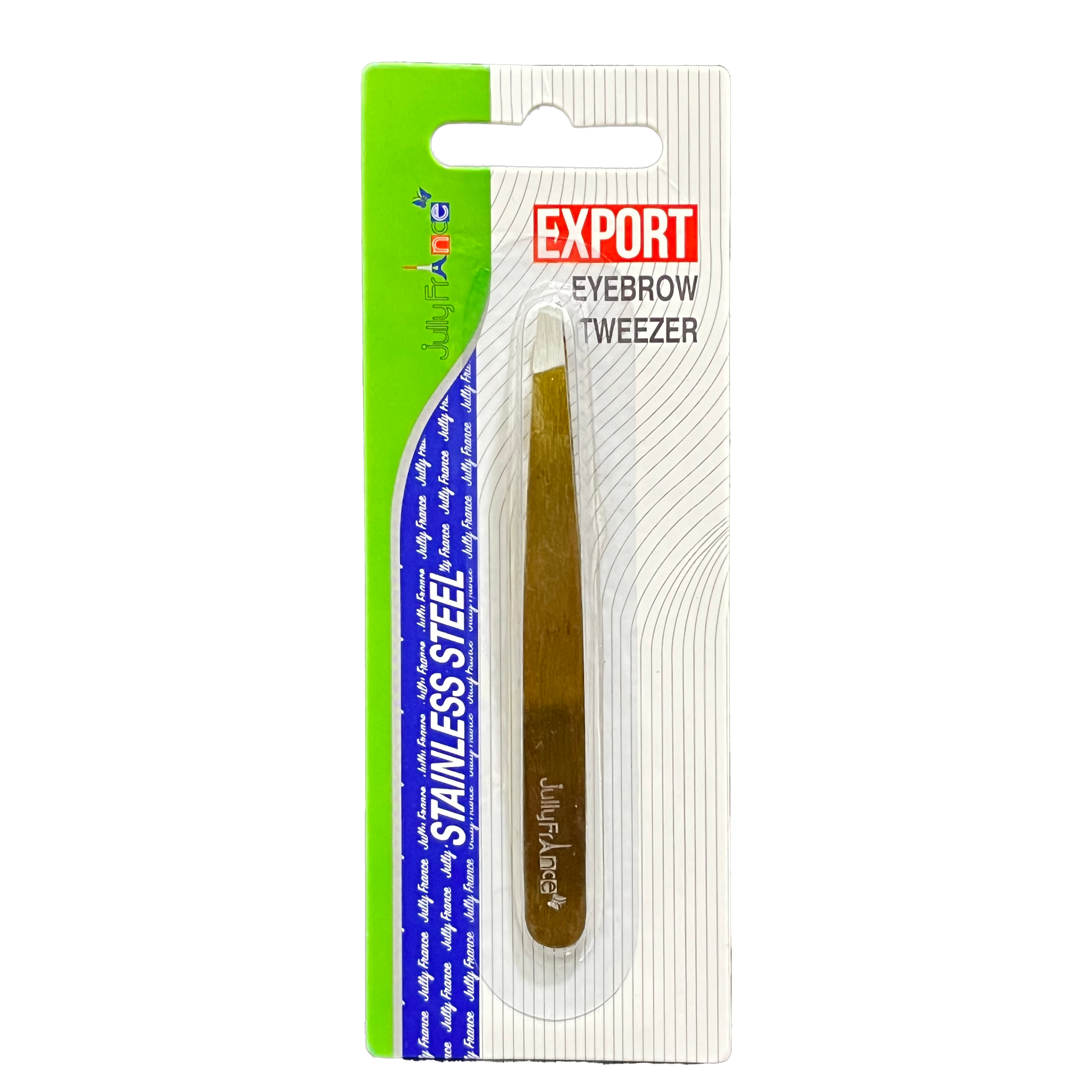 Jully France  Eyebrow Tweezer 9.5 cm Slant Tip - Precision Stainless Steel Grooming Tool for Eyebrow Shaping & Hair Removal (Available in Multiple Colors)