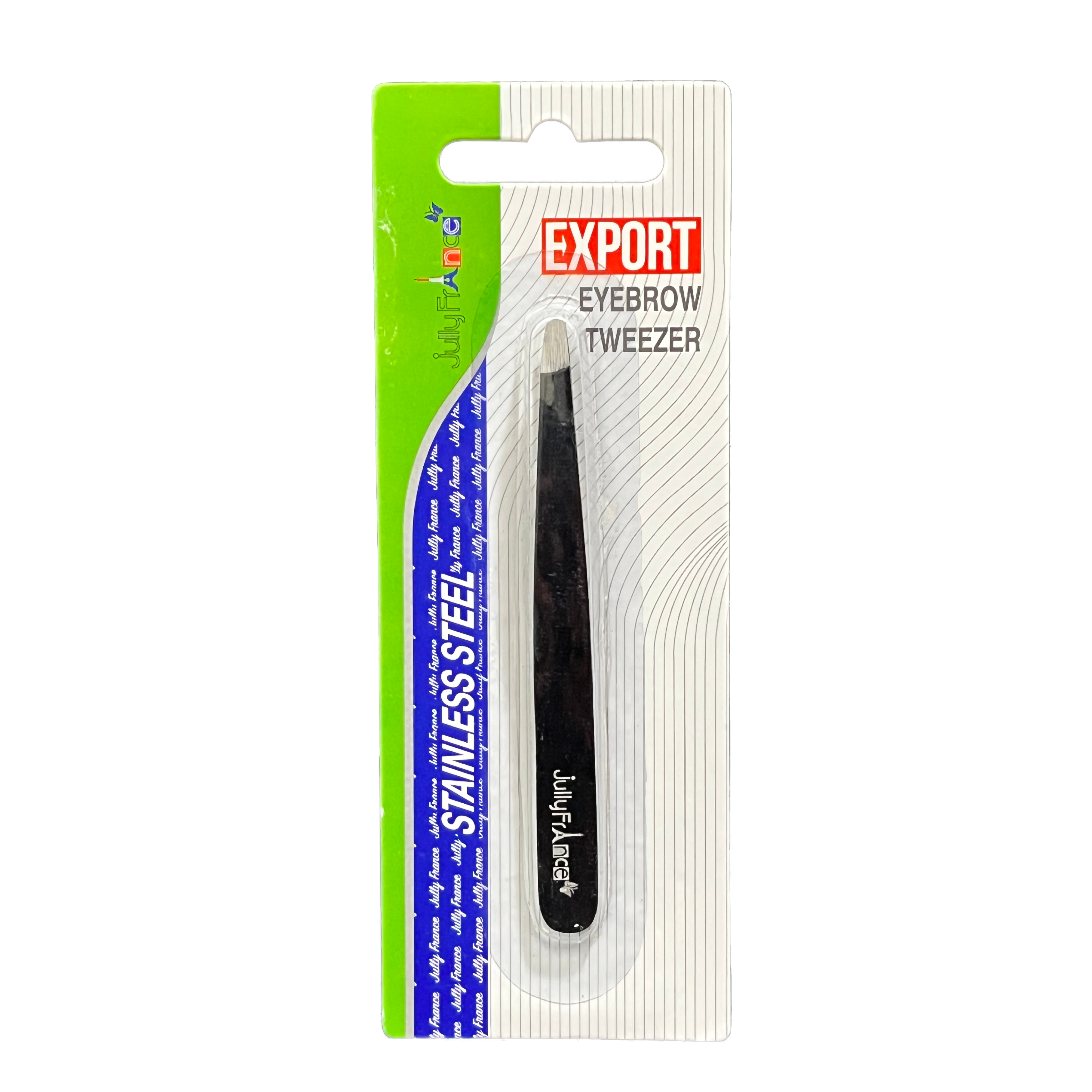 Jully France  Eyebrow Tweezer 9.5 cm Slant Tip - Precision Stainless Steel Grooming Tool for Eyebrow Shaping & Hair Removal (Available in Multiple Colors)