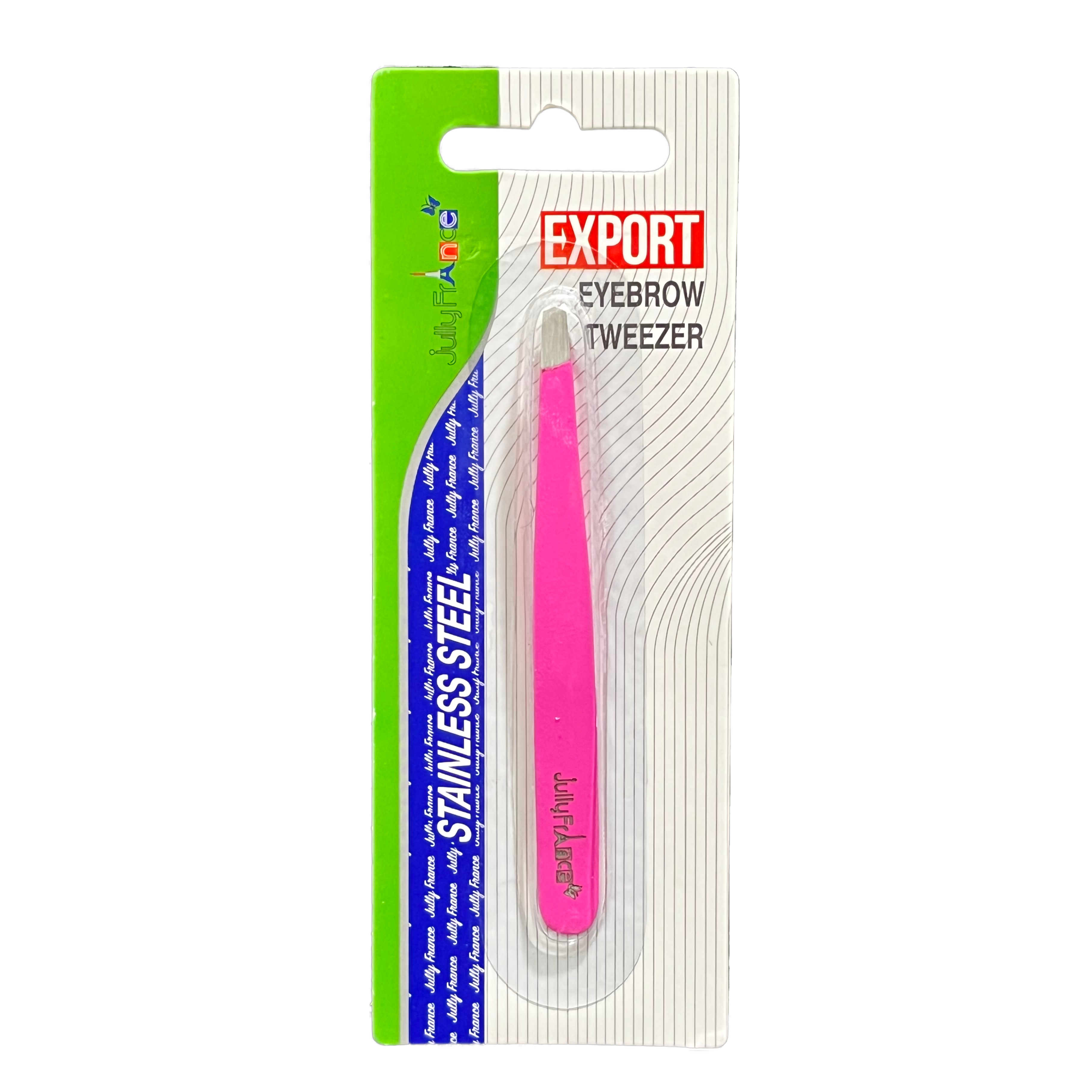 Jully France  Eyebrow Tweezer 9.5 cm Slant Tip - Precision Stainless Steel Grooming Tool for Eyebrow Shaping & Hair Removal (Available in Multiple Colors)