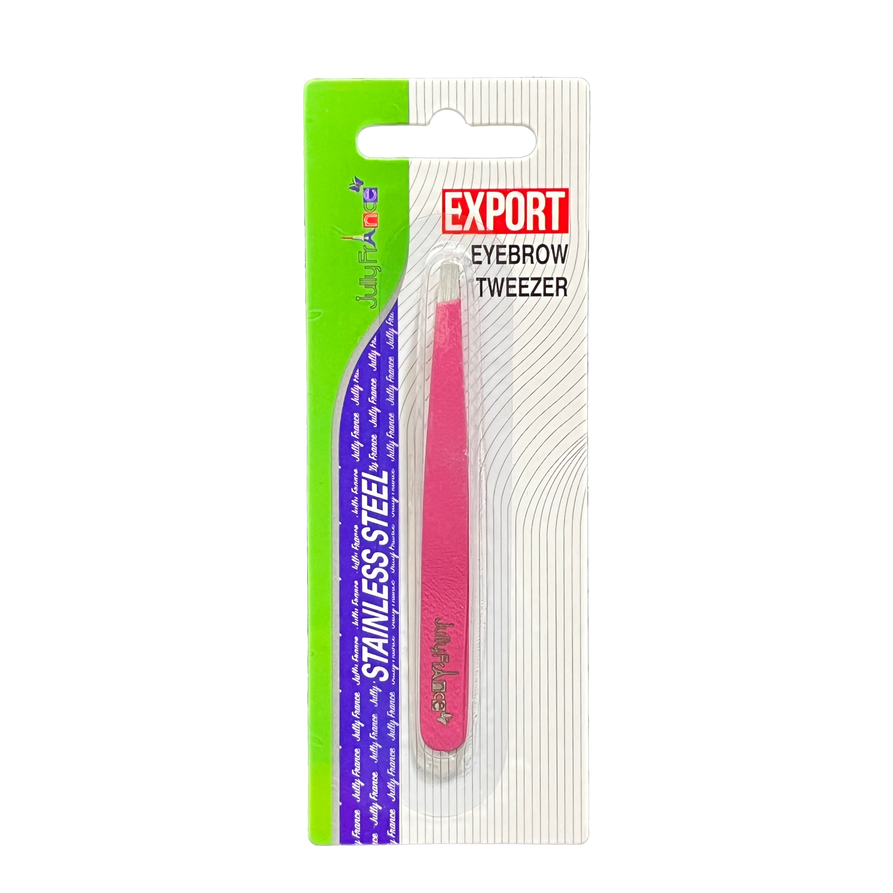 Jully France  Eyebrow Tweezer 9.5 cm Slant Tip - Precision Stainless Steel Grooming Tool for Eyebrow Shaping & Hair Removal (Available in Multiple Colors)