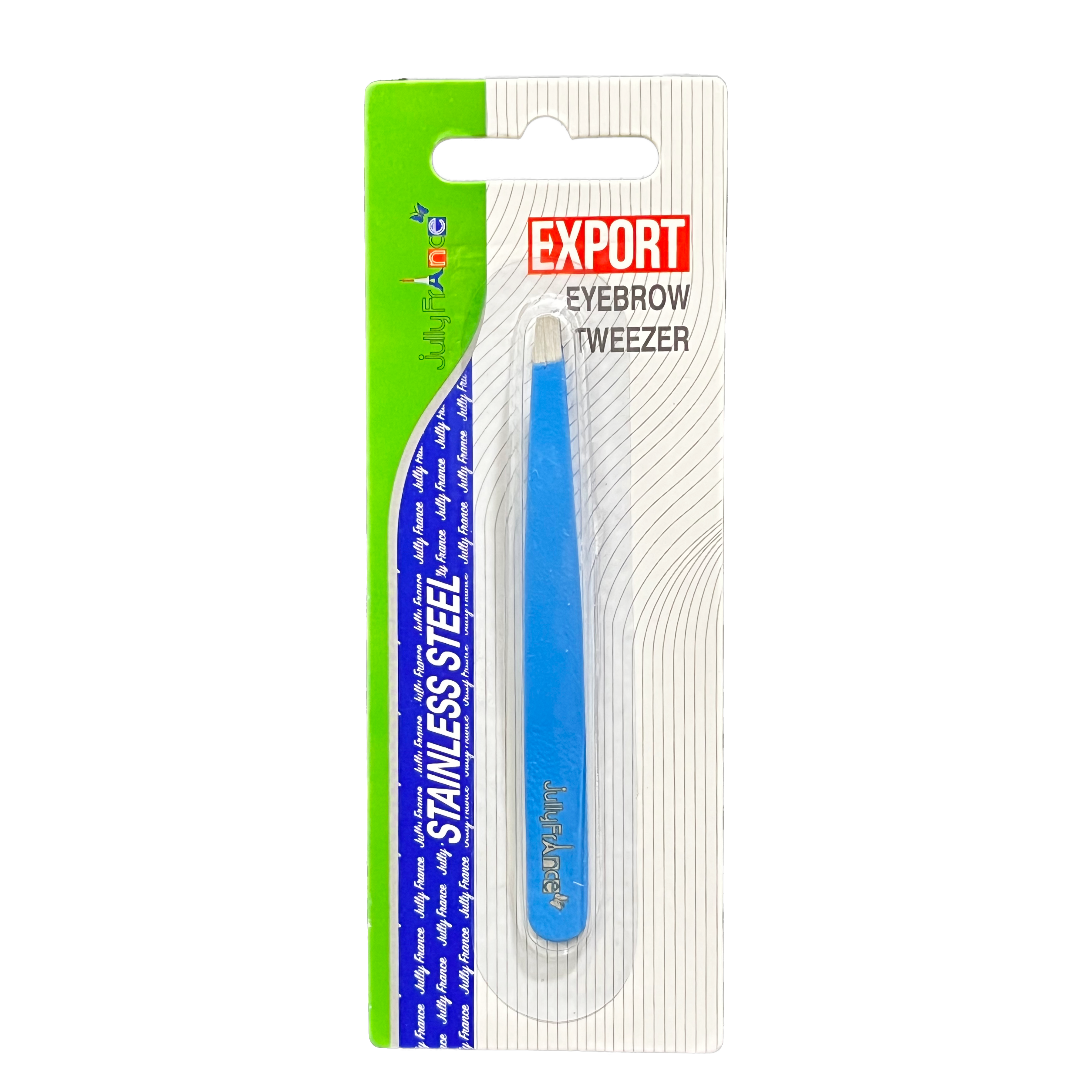 Jully France  Eyebrow Tweezer 9.5 cm Slant Tip - Precision Stainless Steel Grooming Tool for Eyebrow Shaping & Hair Removal (Available in Multiple Colors)