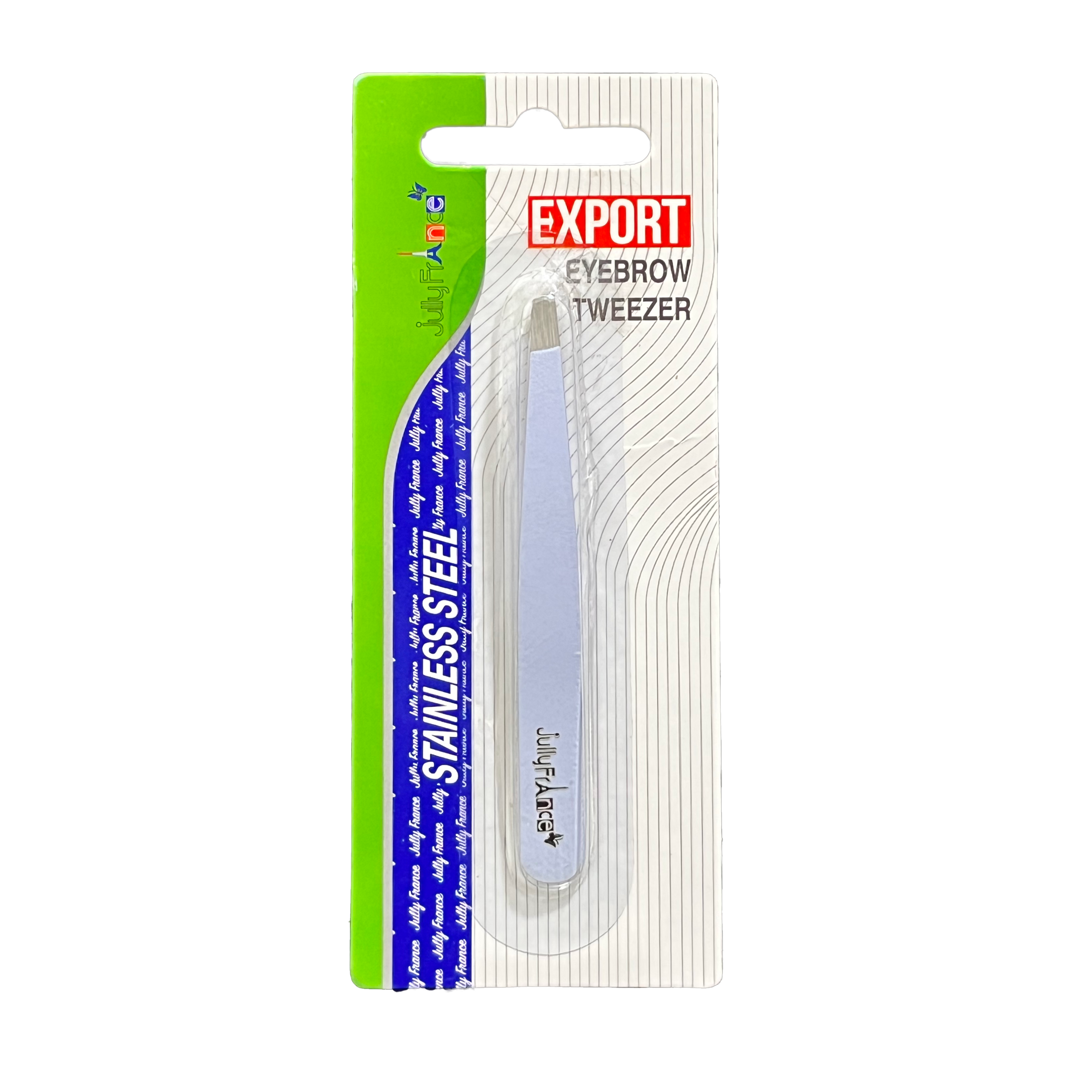 Jully France  Eyebrow Tweezer 9.5 cm Slant Tip - Precision Stainless Steel Grooming Tool for Eyebrow Shaping & Hair Removal (Available in Multiple Colors)