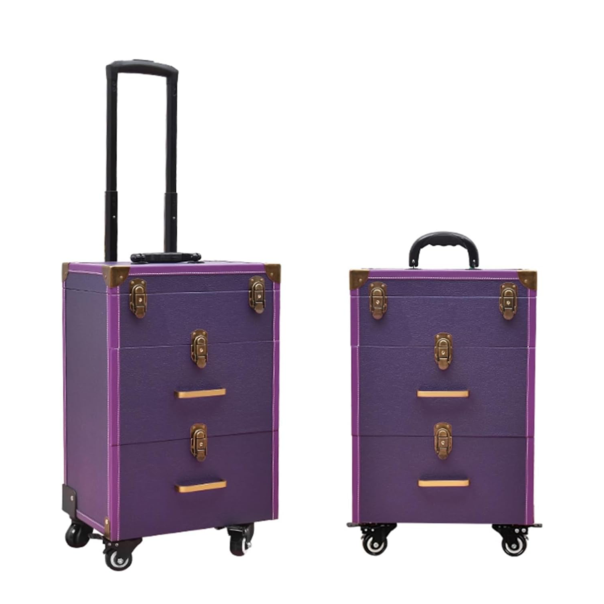 Professional Hair & Nail Training Trolley – Black , Lockable Rolling Beauty Case with 360° Wheels – Waterproof, Lightweight, Multi-Functional Storage for Salon & Makeup Artists