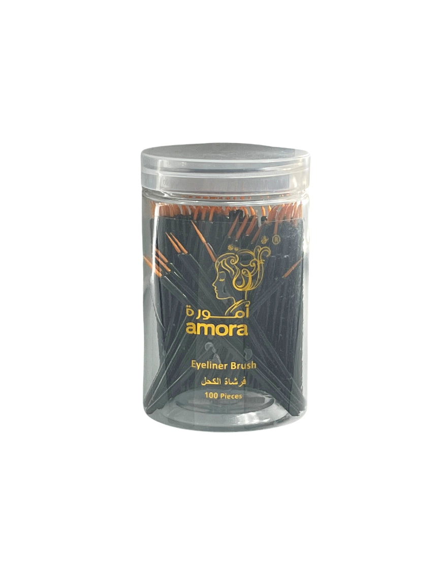 Amora Disposable Black Eyeliner Brushes - Pack of 50 - Easy Eye Makeup