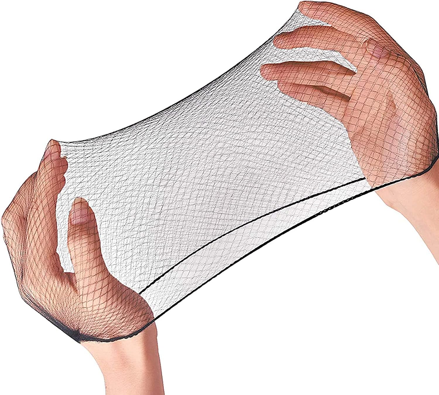Amora 144 pcs -Pack Invisible Elastic Hair Nets - Breathable, Nylon Mesh Hair Protection with Elastic Edge