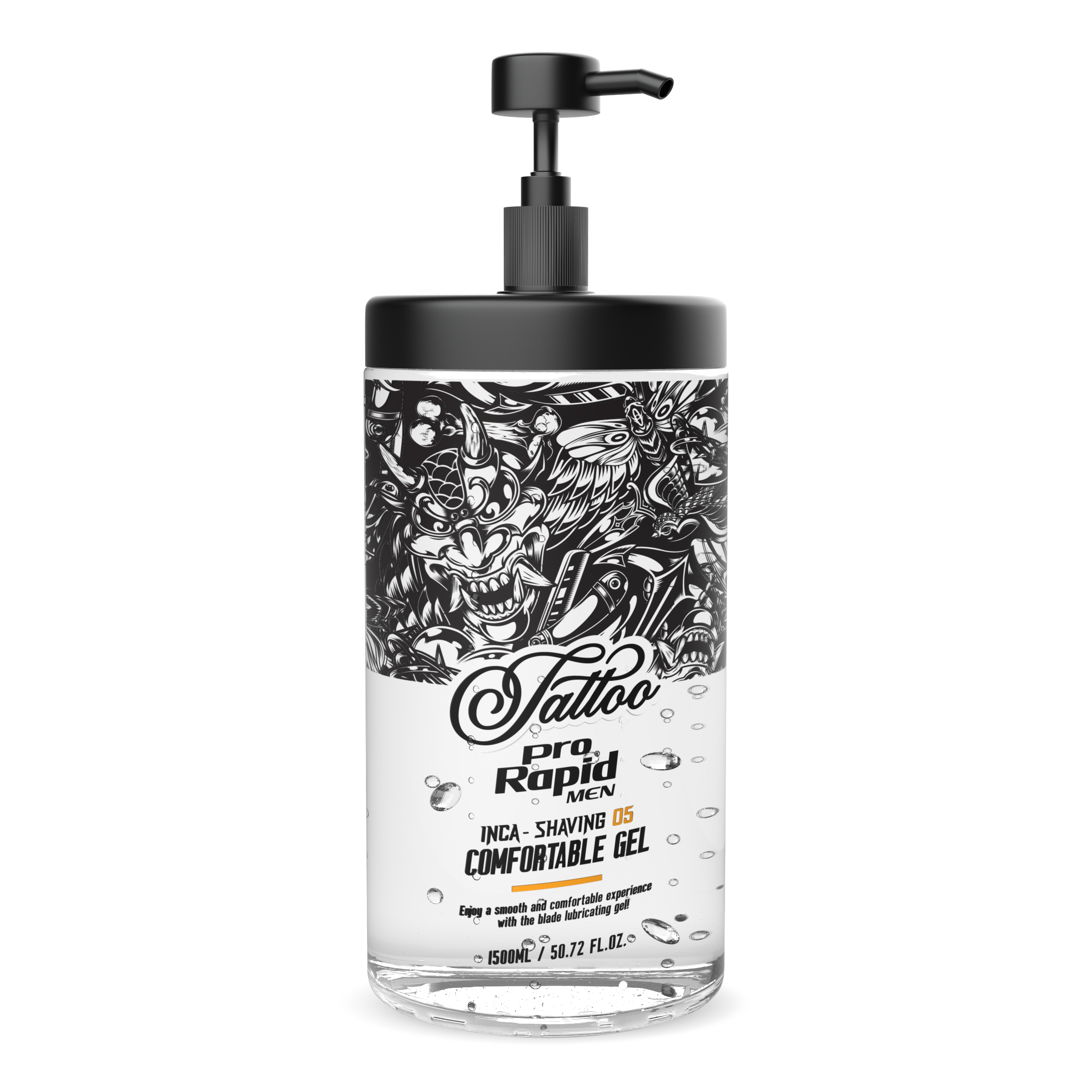 Prorapid Tattoo Series INCA Shaving Gel 05 – 1500ML , Professional Barber-Grade Hydrating Gel for Men with INCA-Inchi Oil