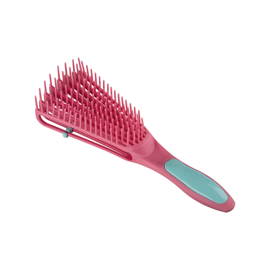 Dompel Caracol Curl Brush 4050 – Detangling Brush for Curly, Coily & Kinky Hair – Flexible Bristles, Anti-Frizz, Shower-Safe – Blue, Pink, Purple, Yellow
