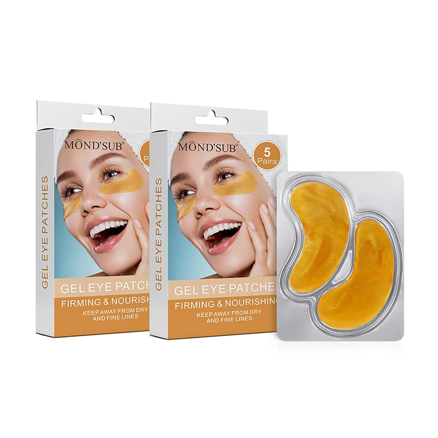 MOND'SUB Gel Eye Patches (5 pairs a pack)  – Hydrating & Brightening Under-Eye Masks for Dark Circles, Puffiness, and Fine Lines | Vegan & Cruelty-Free Skincare Gift Set