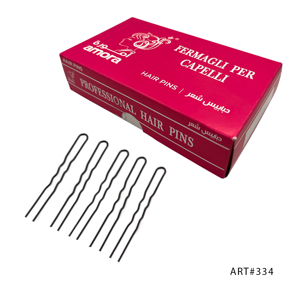 Amora Hairpins 200g – Art #334 | U-Shaped Hairpins with 3 Curves for Secure Hold, Ideal for Updos, Buns, Bridal Hairstyles & Everyday Styling, Professional Salon Hair Accessories