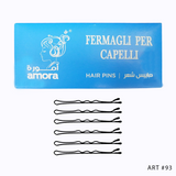 Amora Hairgrips 500g – Art #93, Straight Bobby Pins with 3 Middle Curves & Cushion Tips for Secure Hair Styling , Professional Salon Hair Accessories
