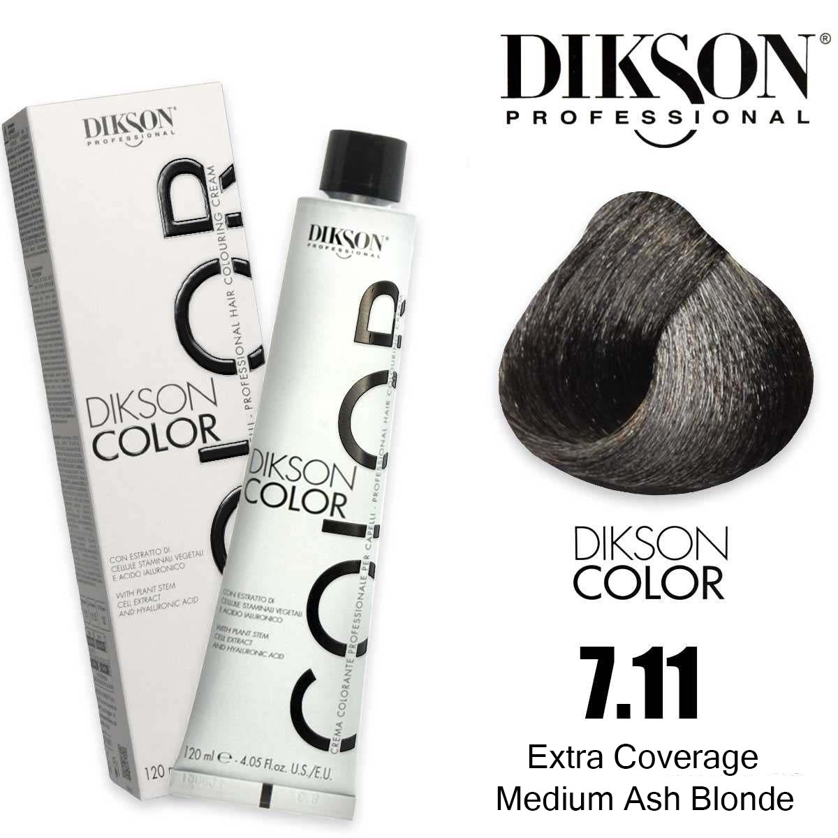 Dikson Extra Coverage Hair Color 120ml - Shade  7.11 (Medium Ash Blonde)