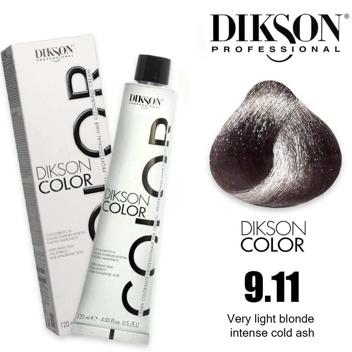 Dikson Hair color 120ml - 9.11  (Very light blonde intense cold ash)