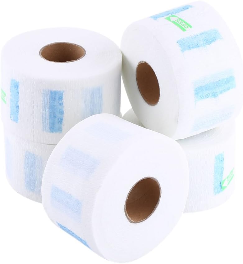 Amora Disposable Neck Roll 5-Pack – White Neck Paper for Salon, Barber, Haircut & Beauty Treatments