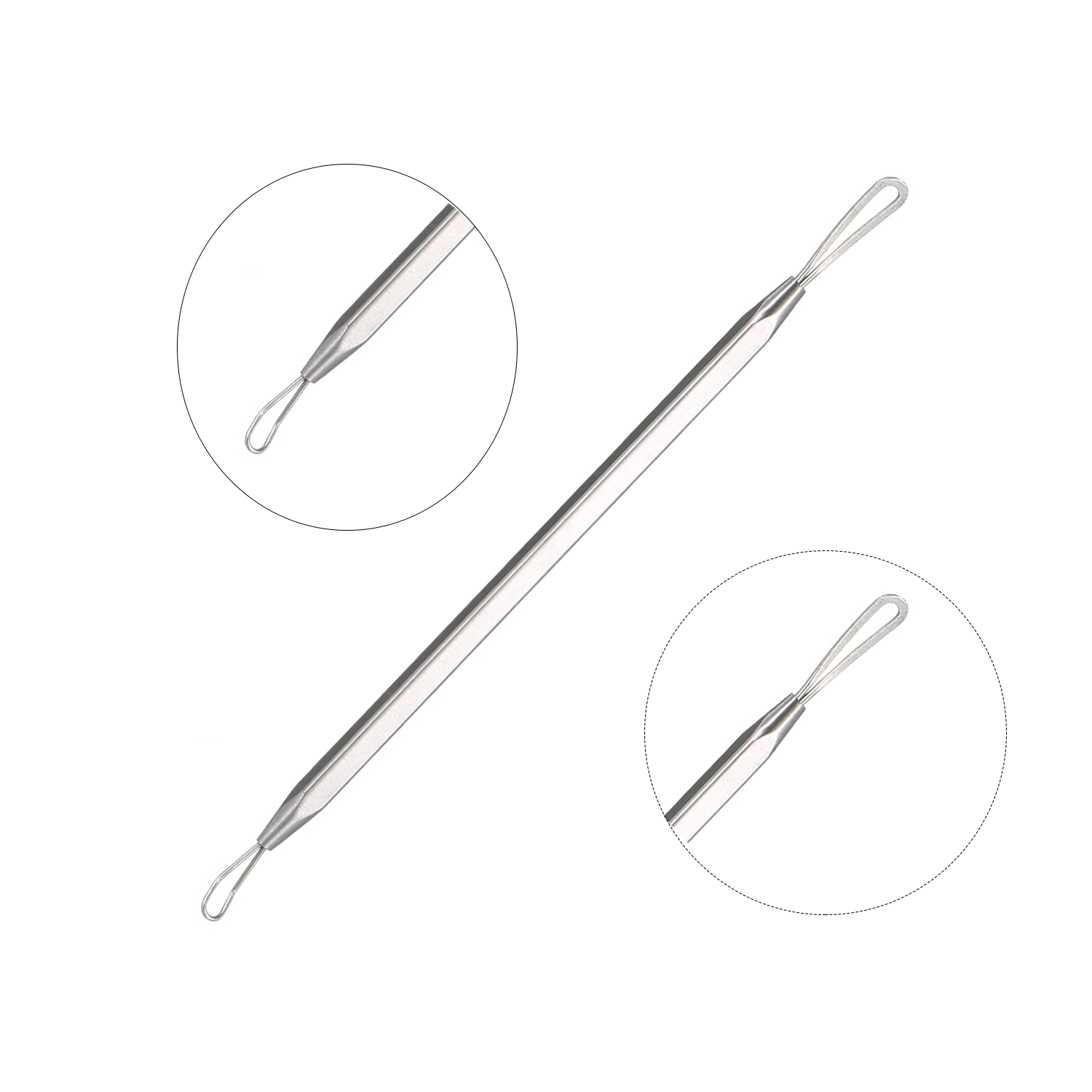 Jully France Blackhead Remover Tool (JF‑1269) – 13cm Stainless Steel Dual Loop Comedone Extractor for Safe Blackhead & Whitehead Removal