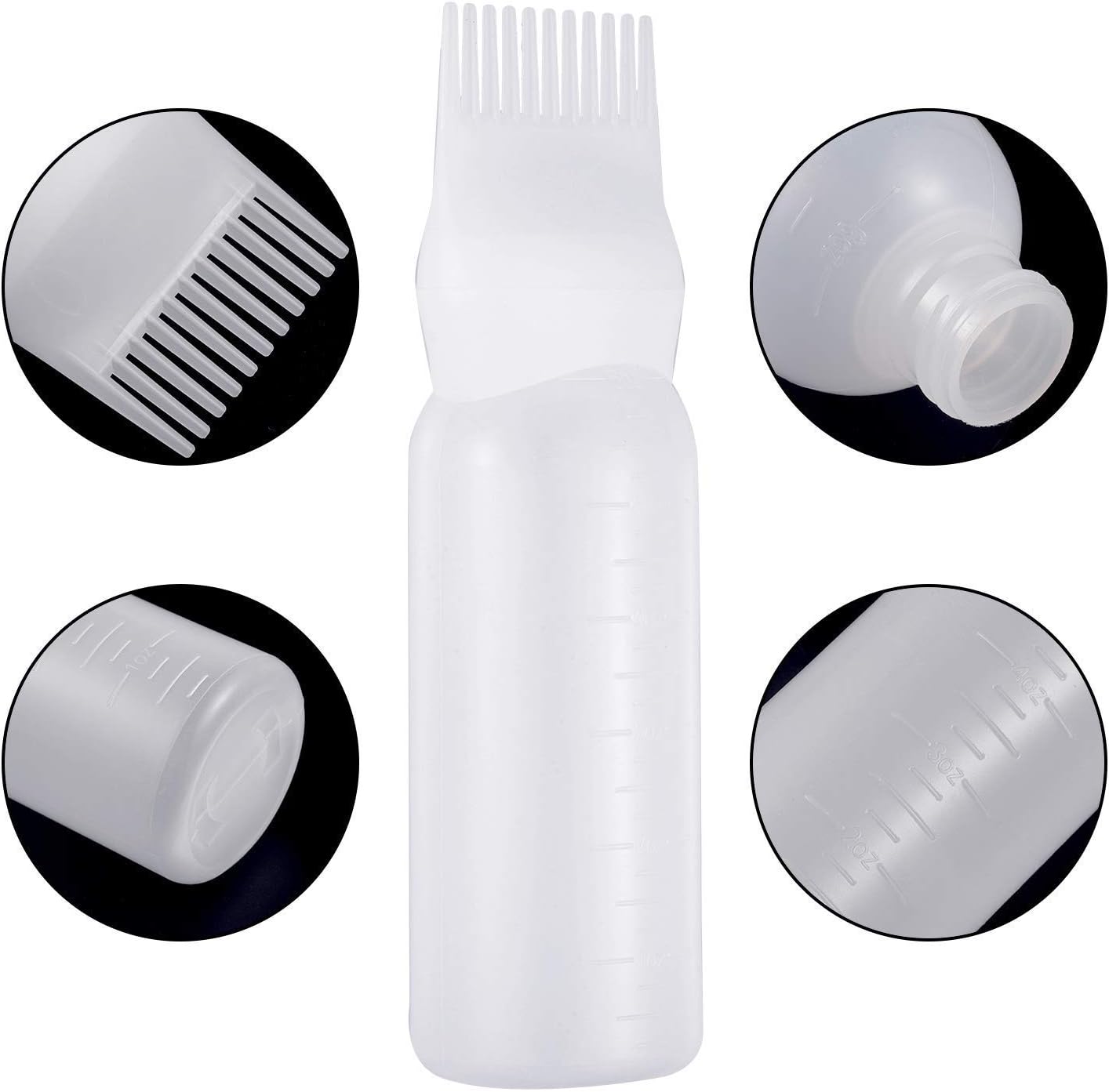 Hair Dye Applicator Bottle with Comb – A-43 Hair Coloring Brush Bottle for Salon and Home Use – Refillable, Easy Dispensing, Mess-Free Application