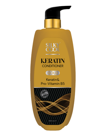 Silky Cool Keratin & Pro-Vitamin B5 Conditioner with Coconut Oil, Argan Oil & Nigella Sativa – Nourishing, Strengthening & Hydrating for Dry, Damaged & Color-Treated Hair – 500ml