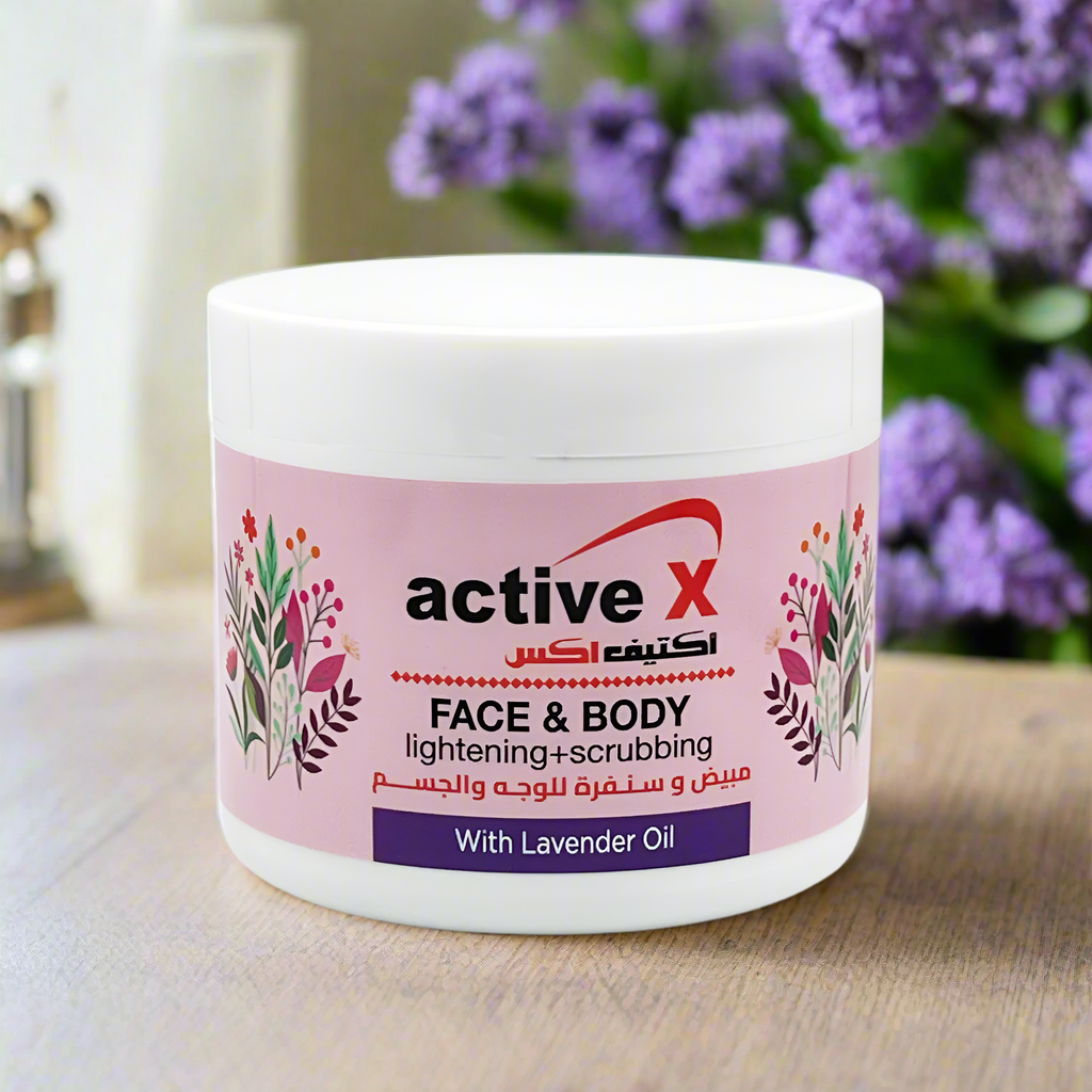 ActiveX Face & Body Lightening Scrub with Lavender oil – Exfoliating & Brightening Cream with Lavender for Smooth, Glowing Skin