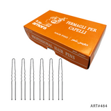 Amora Hairpins 500g – Art #484,Long U-Shaped Hairpins with Triangular Top & 3 Curves for Extra Hold,Ideal for Updos, Bridal Styles & Thick Hair | Professional Hair Accessories