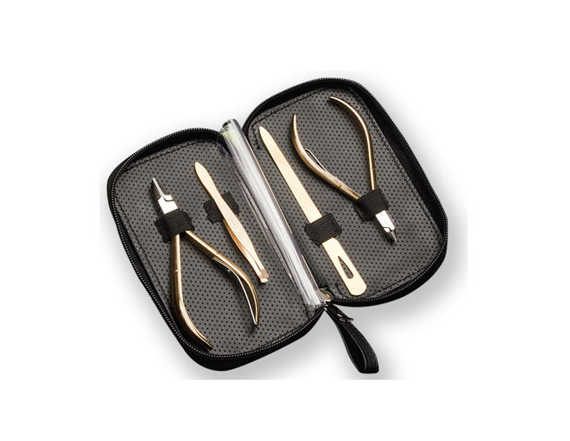 Nghia Gold Plated Gift Set (MD-32) 4-IN -1 manicure set Cuticle Nipper, Nail Nipper, Nail file & Tweezer