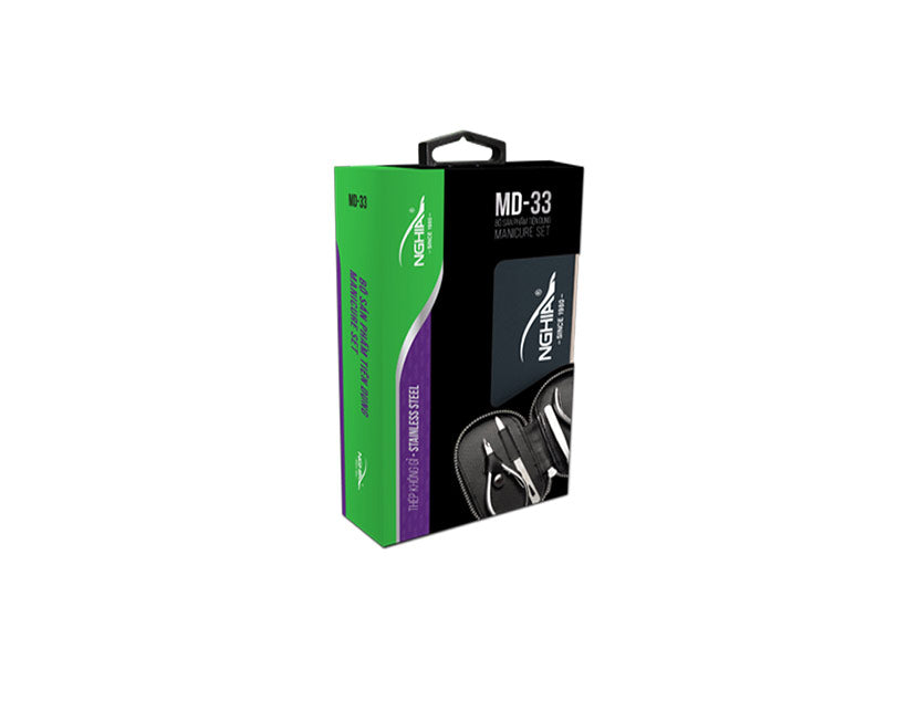 Nghia Gray Plated Gift Set (MD-33)  4-IN -1 manicure set Cuticle Nipper, Nail Nipper, Nail file & Tweezer