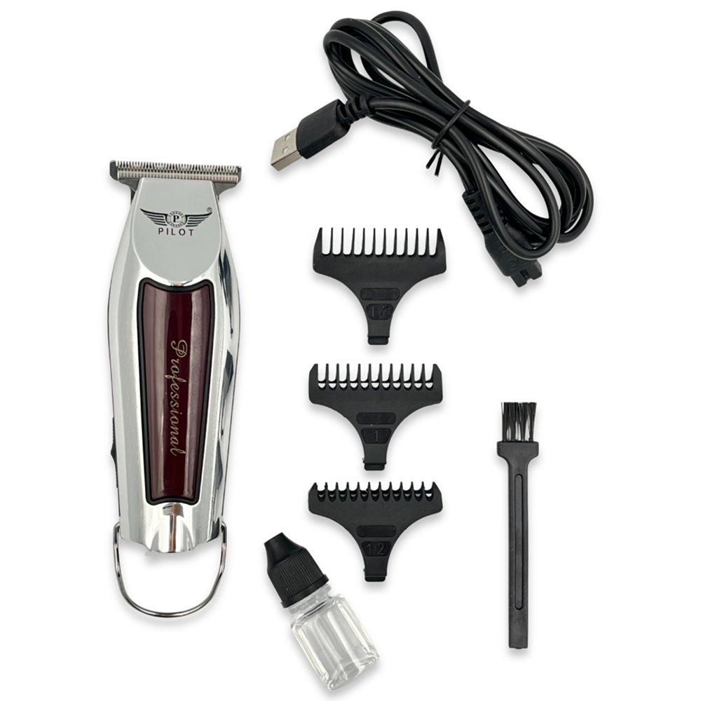 P-9220 T-Outliner Trimmer – 0.2mm Precision Cordless Hair Clipper for Beard & Lineups, 2-Speed, Lithium Battery, Stainless Steel Blade, Worldwide Voltage