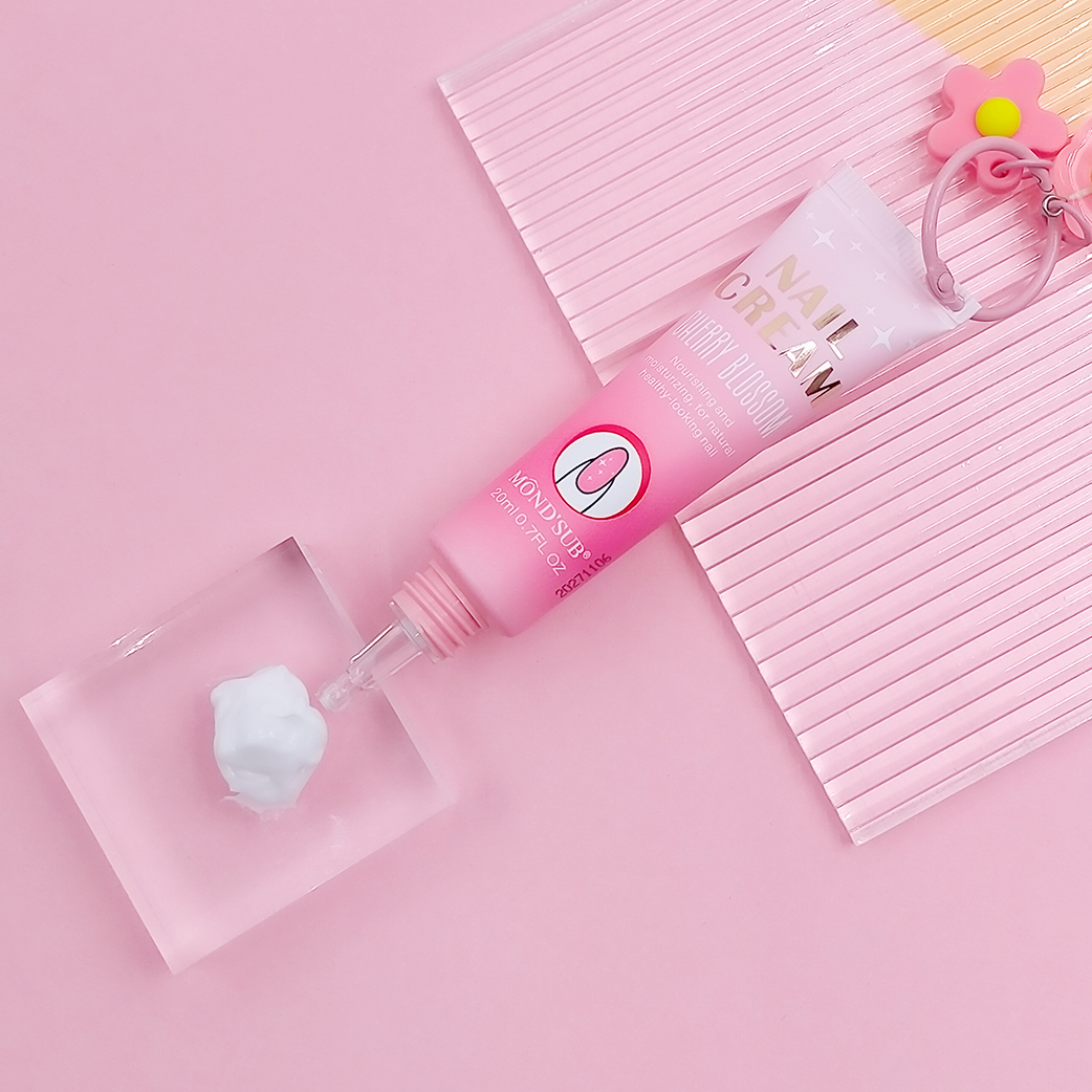 Mondsub Nail Cream 20ml (1 pc)  – Cherry Blossom & Lavender, Nail Strengthening, Repair & Moisturizing Cream for Brittle, Dry, Damaged Nails & Cuticle Care