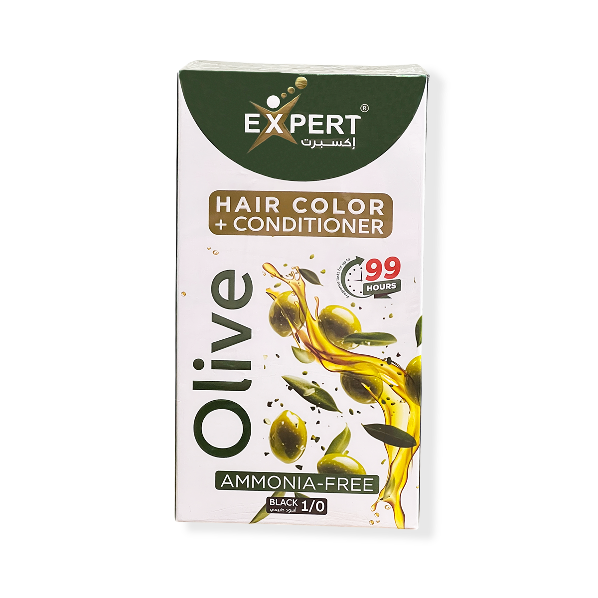 Expert Hair Color + Conditioner – Ammonia-Free Black Hair Dye with Natural Oils , 100% White Hair Coverage , Deep Conditioning Care