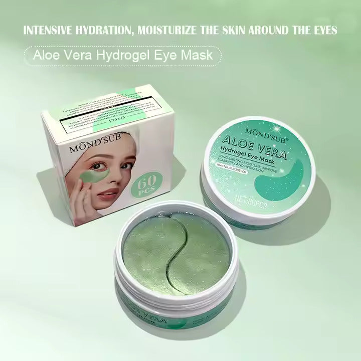 Mondsub Hydrogel Eye Mask 60 Pcs , Hydrating, Brightening, and Rejuvenating Eye Care in Four Essences Aloe Vera, Lavender, Vitamin C, and Nicotinamide