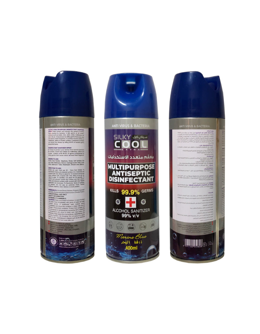 Silky Cool Multipurpose Antiseptic Disinfectant 400 Ml- Marine Blue
