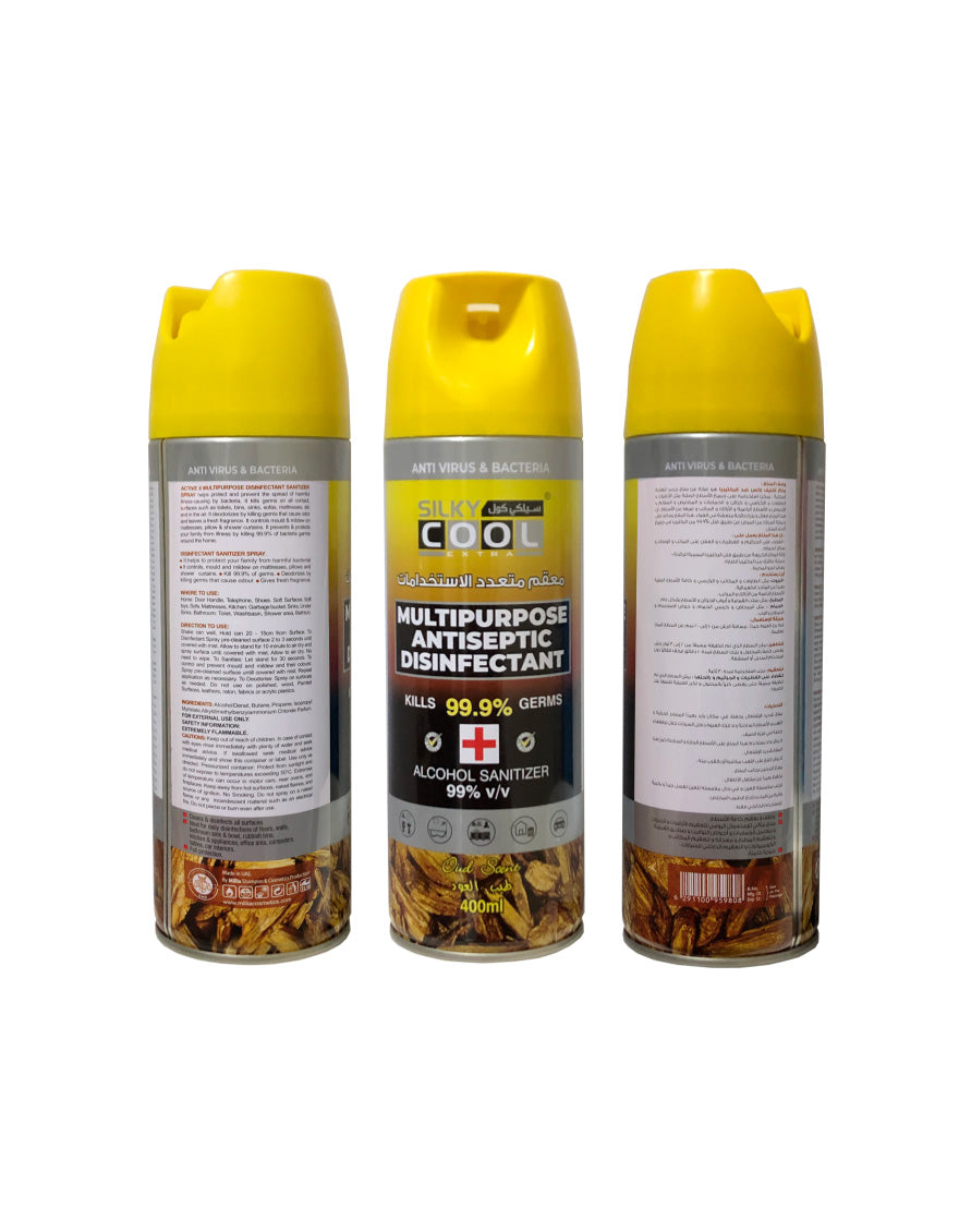Silky Cool Multipurpose Antiseptic Disinfectant 400 Ml- Oud Scent