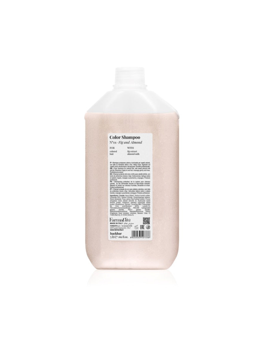 Back Bar Colour Shampoo N°01 - Fig and Almond 5 Lt - Vibrant Hair Color Care
