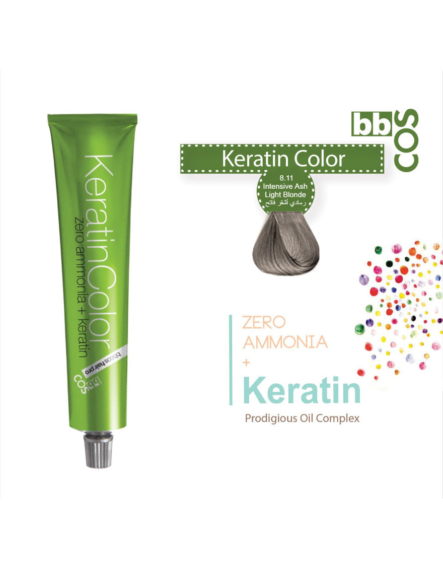 Keratin Hair Color 100 ml 8.11