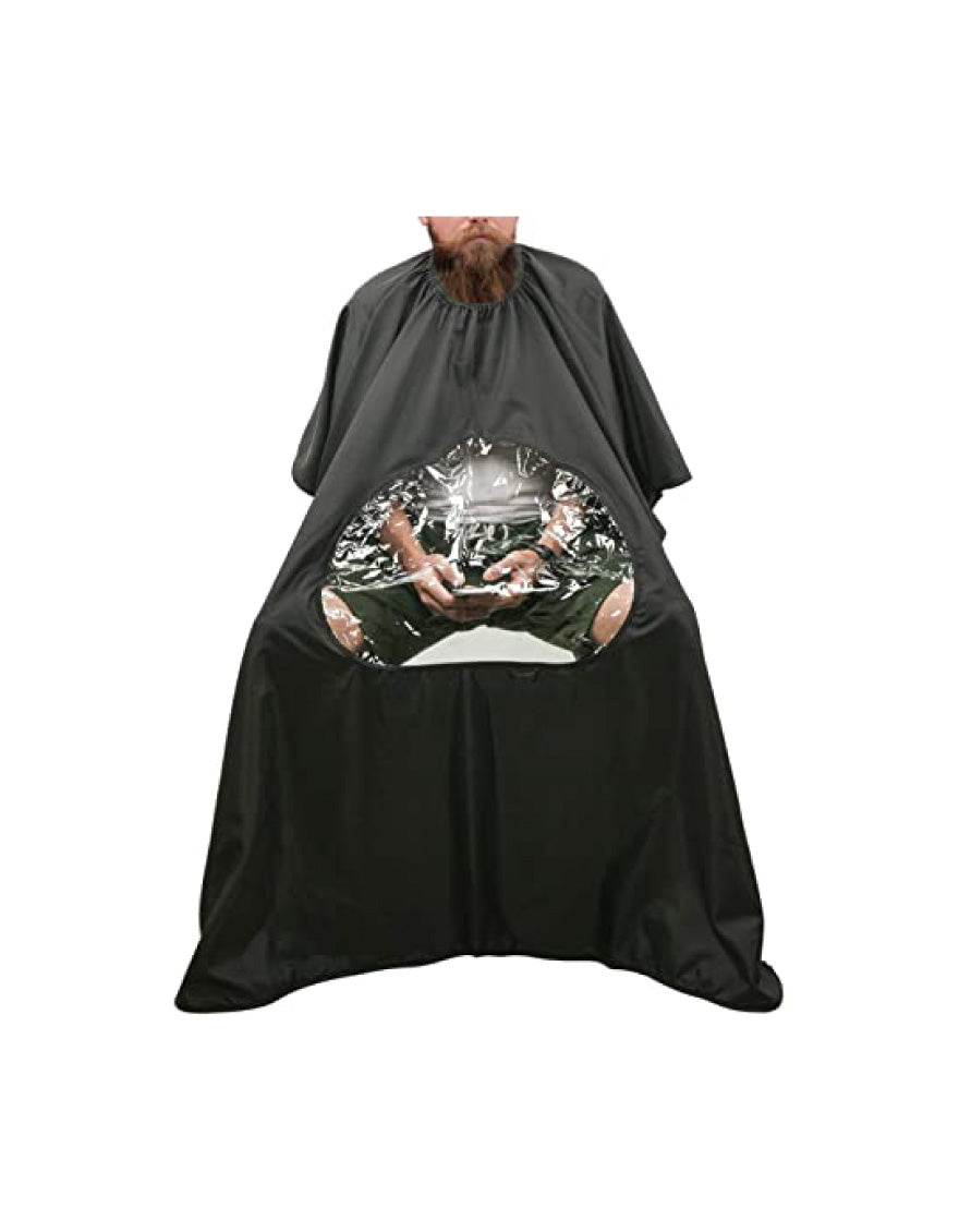 Cutting Cape with See-Through Mobile Window - Black 00139