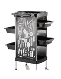 Salon trolley X11-6 Black with Design