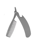 Jully France Metal Beard Comb M-D-5 (Razor Shape)