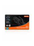 Max Care Black Nitrile Disposable Gloves Large Powder Free 100 Pcs
